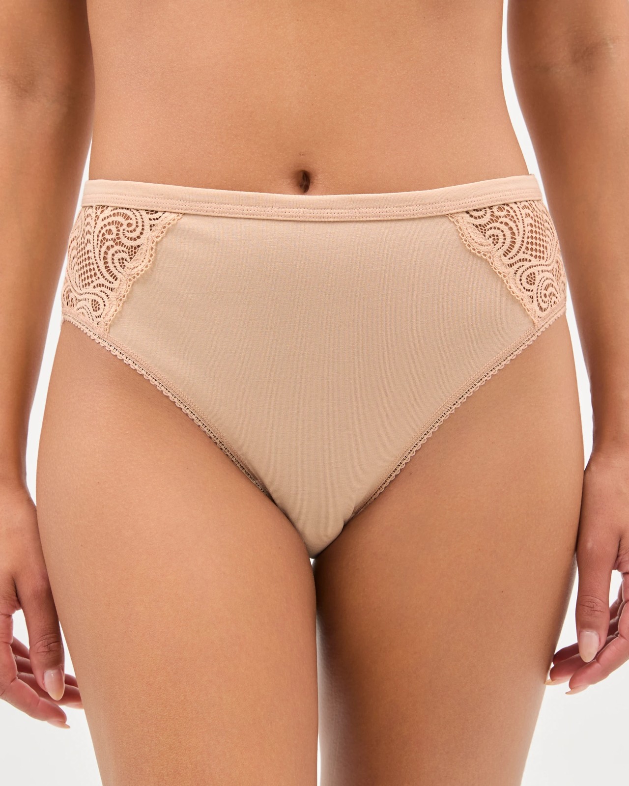 Australian Cotton Blend 2 Pack High Cut Briefs - Bare Beauty 2 of 4