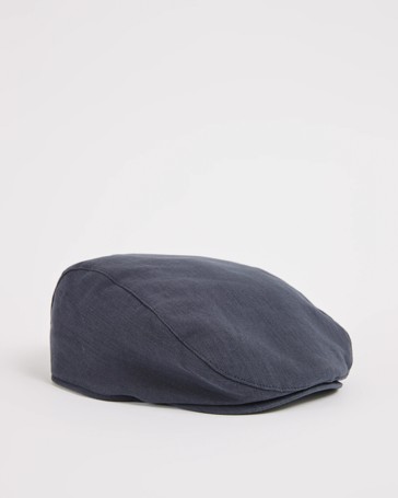 Cotton Linen Blend Flat Cap