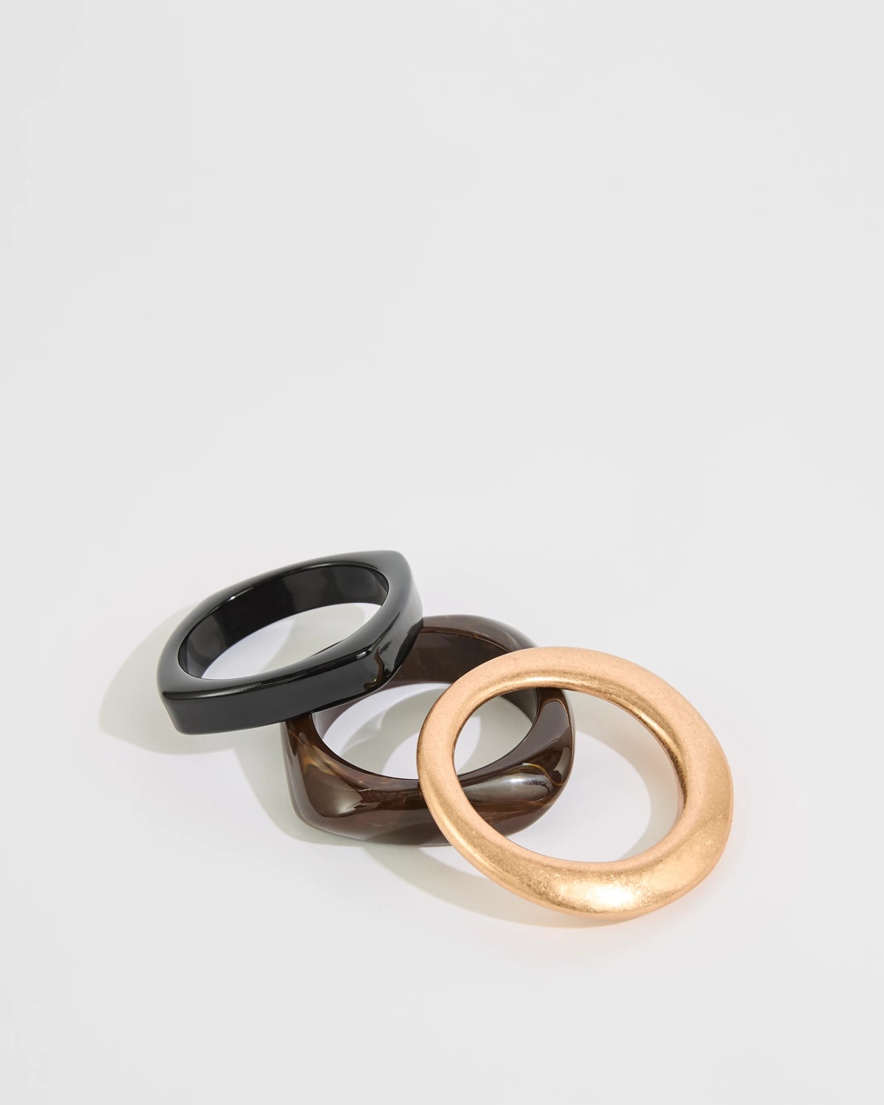 3 Pack Mixed Chunky Bangle Set - Chocolate 2 of 2