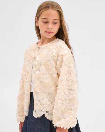 Sequin Lightweight Tie Front Occasion Jacket