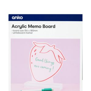Anko Acrylic Strawberry Memo Board 18cmx15.6cm product image