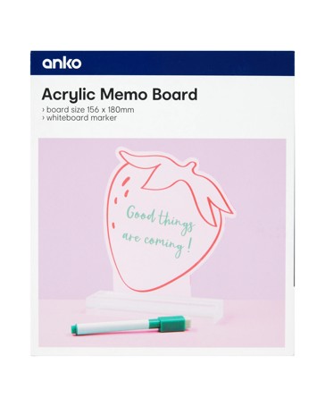 Anko Acrylic Memo Board - Strawberry