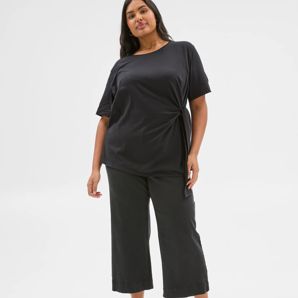 Plus Size Australian Cotton Tie Front T-Shirt