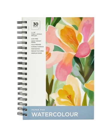 Anko 30 Sheets 7in. x 10in. Watercolour Spiral Art Pad