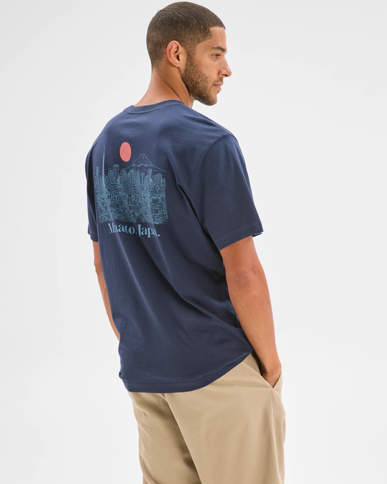 Australian Cotton Print T-Shirt - Navy 2 of 5