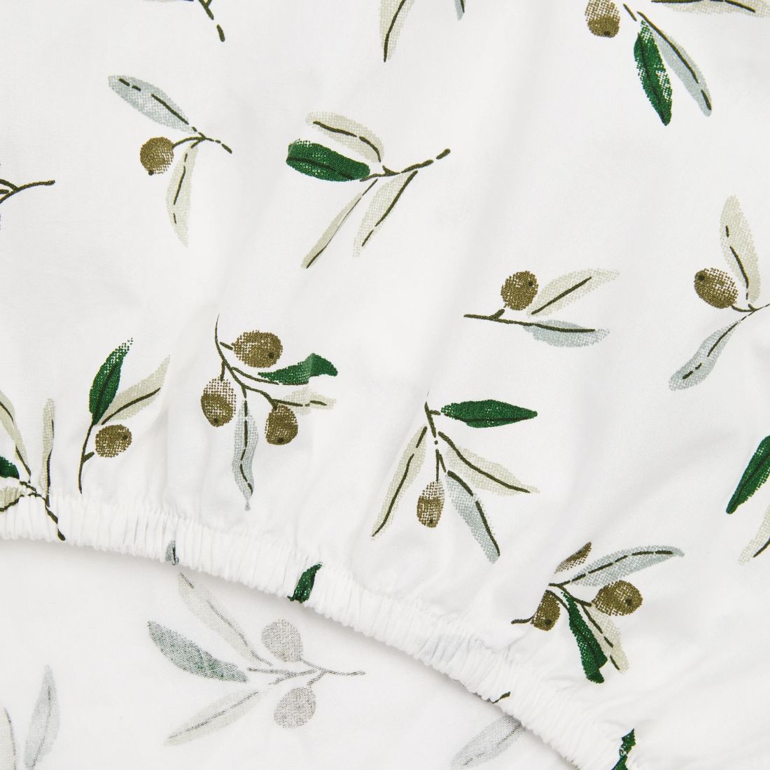 Organic Cotton Fitted Cot Sheet bub. Olive Leaves Target Australia