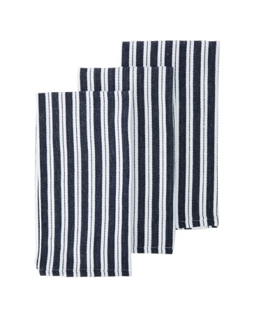 Anko 3 Pack Navy Basket Weave Tea Towels