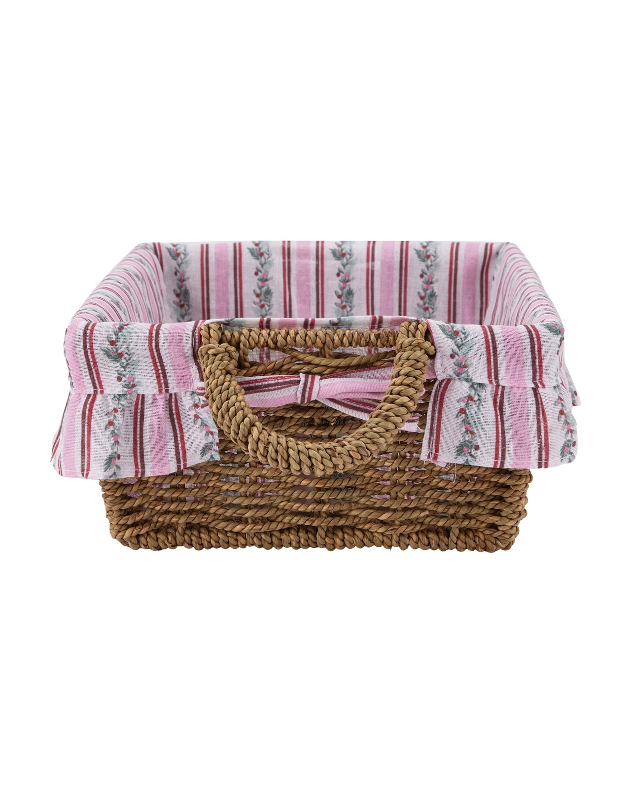 Anko Christmas Basket with Holly Stripe Liner 2 of 5