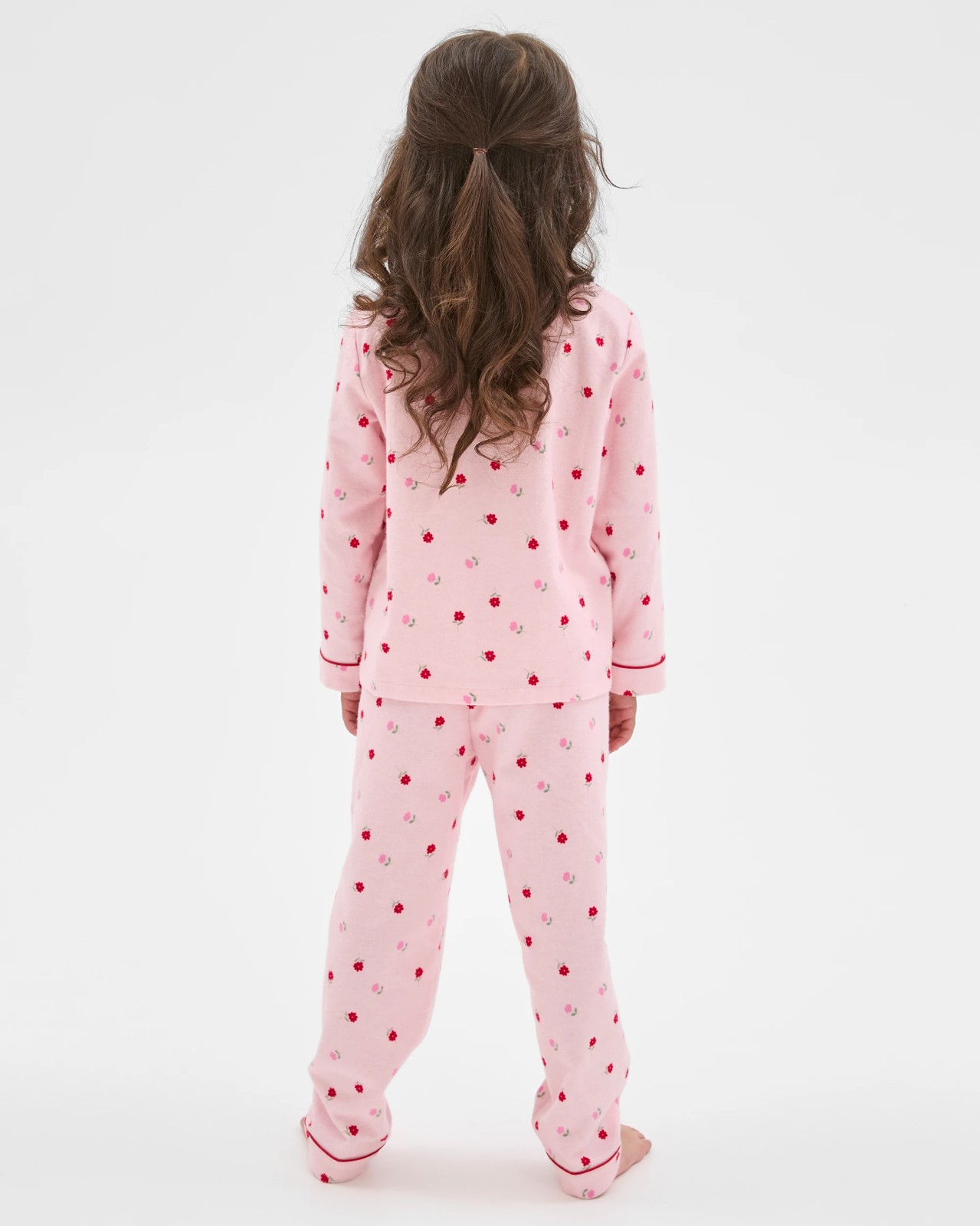 Australian Cotton Younger Girls Flannel Pyjama Set - Floral 4 of 6