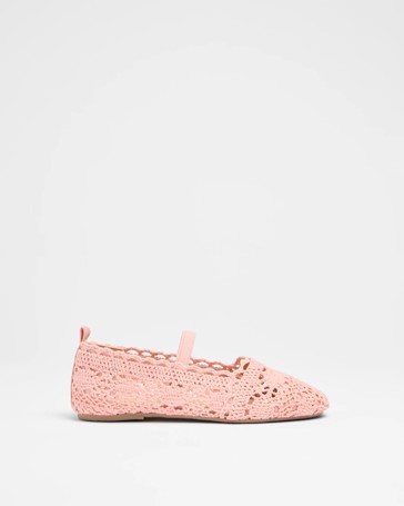 Girls Junior Crochet Ballet Flat