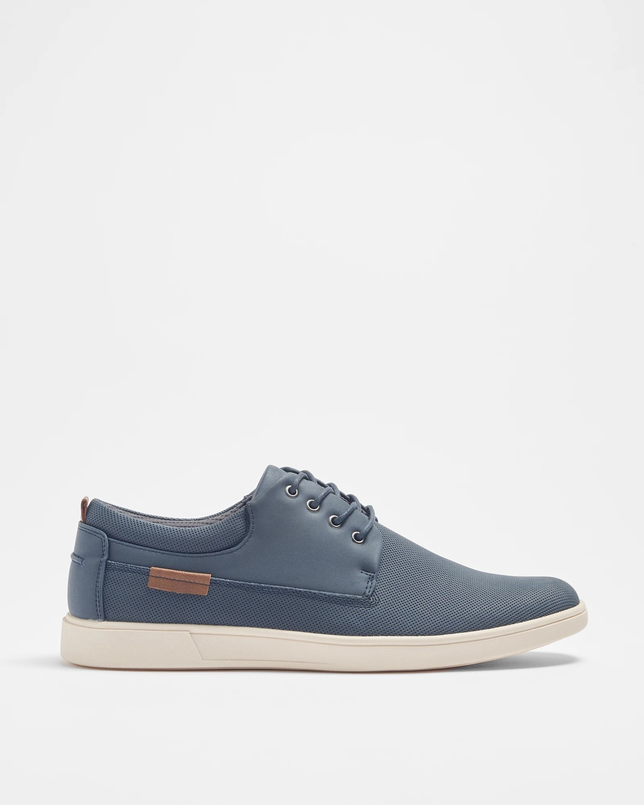 Mens Textured Lace Up Shoes - Kurt - Navy Blue