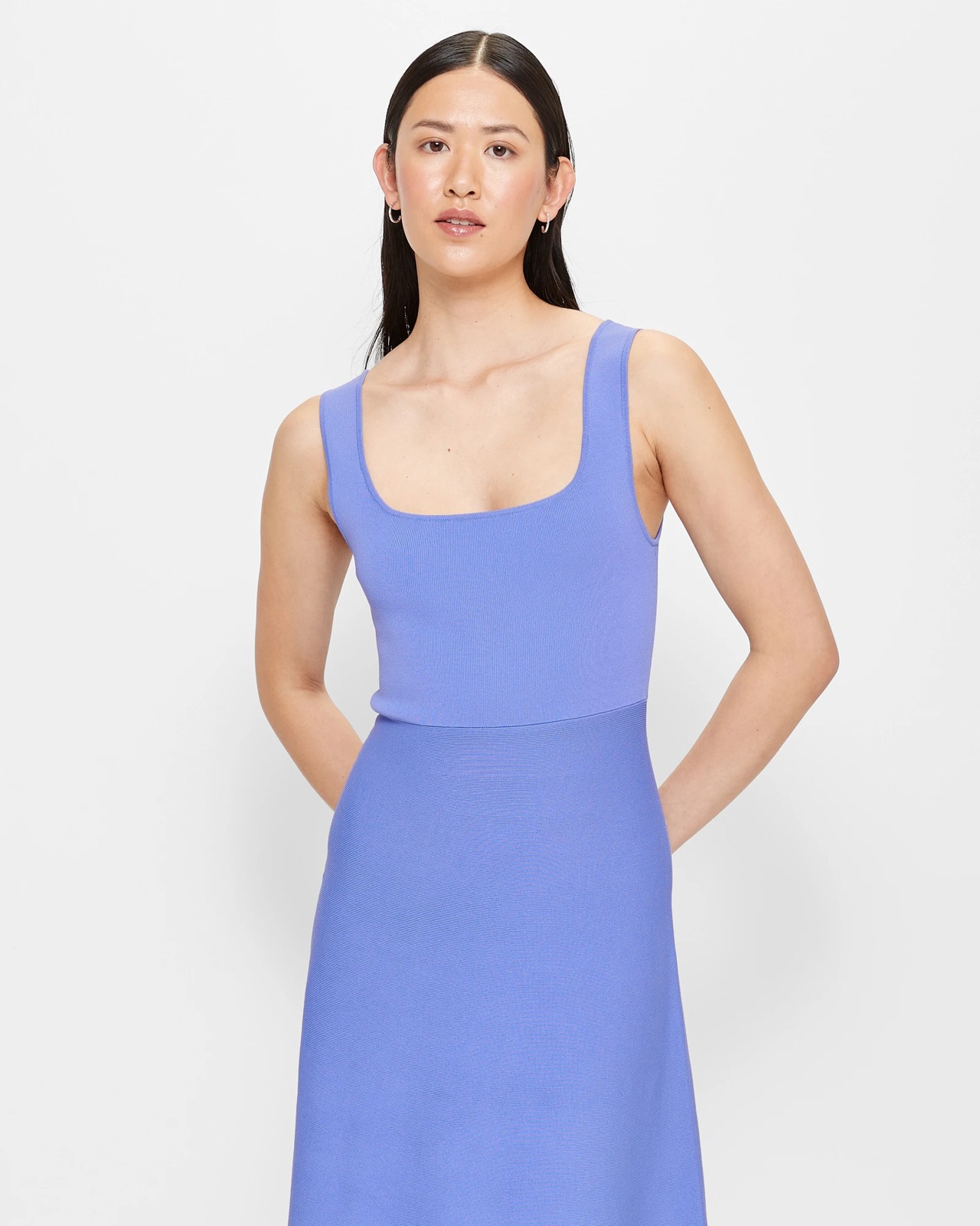 Crepe Knit Flare Dress - Preview 2 of 5