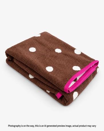 Senna Australian Cotton Polka Dot Bath Towel - Tiramisu