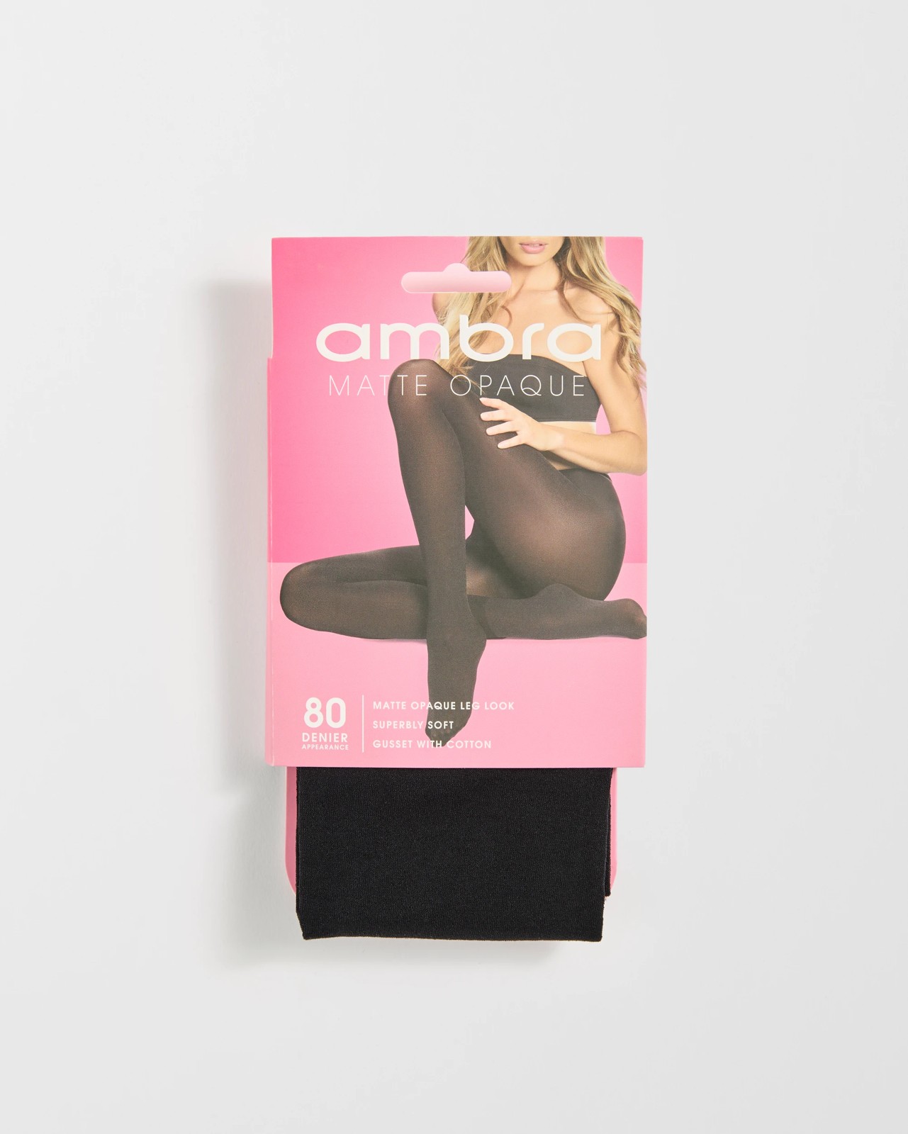 Ambra 1 Pack 80 Denier Matte Opaque Tights - Black 2 of 5