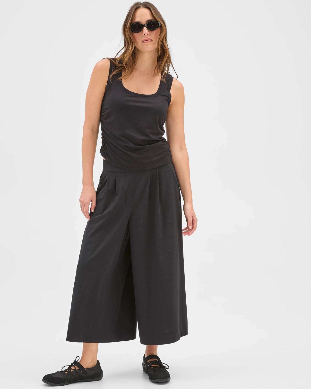 Jacquard Wide Leg Travel Culotte Pants 2 of 6
