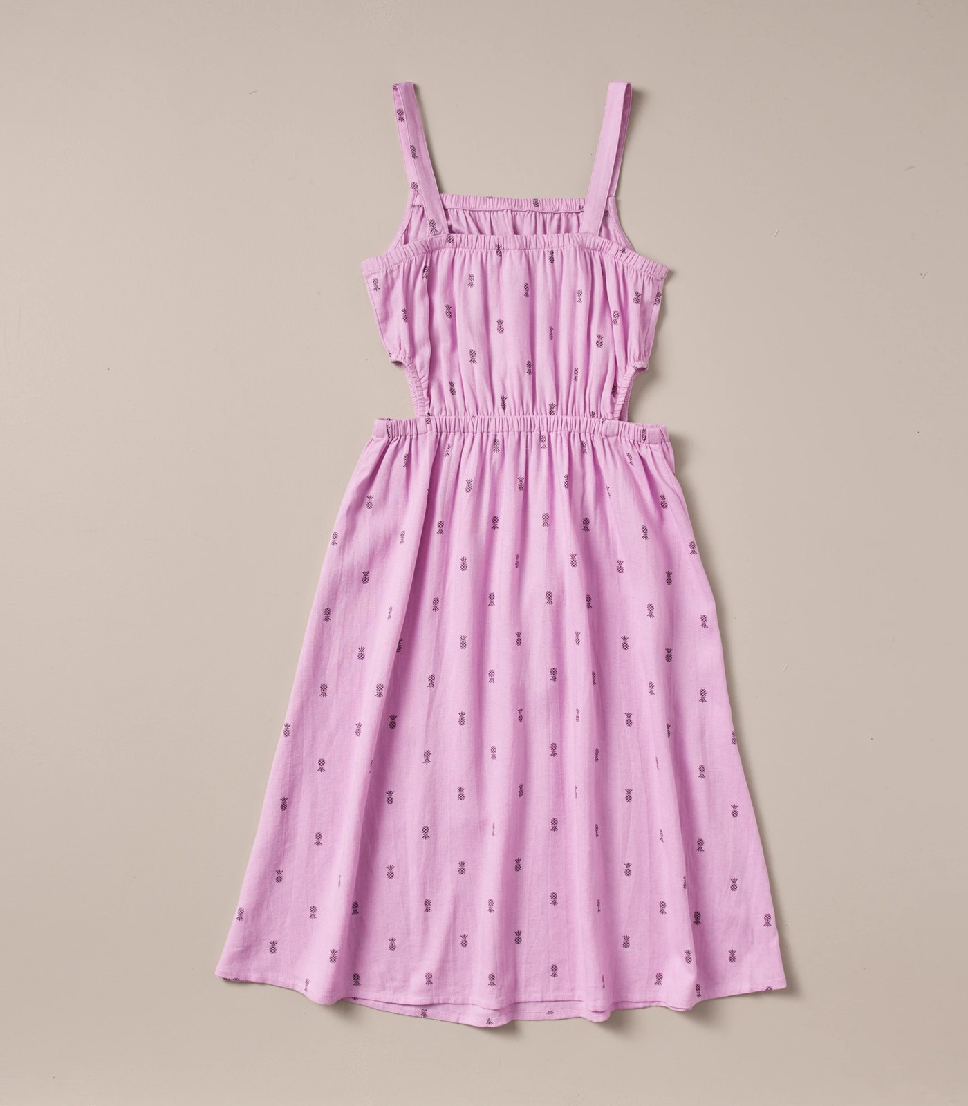 SH251761_02 S23 SL WOVEN CUT OUT MIDI DRESS PURPLE 2 of 6