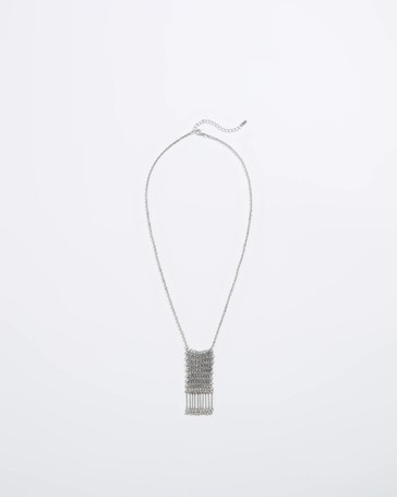 Long Boho Mesh Pendant Necklace