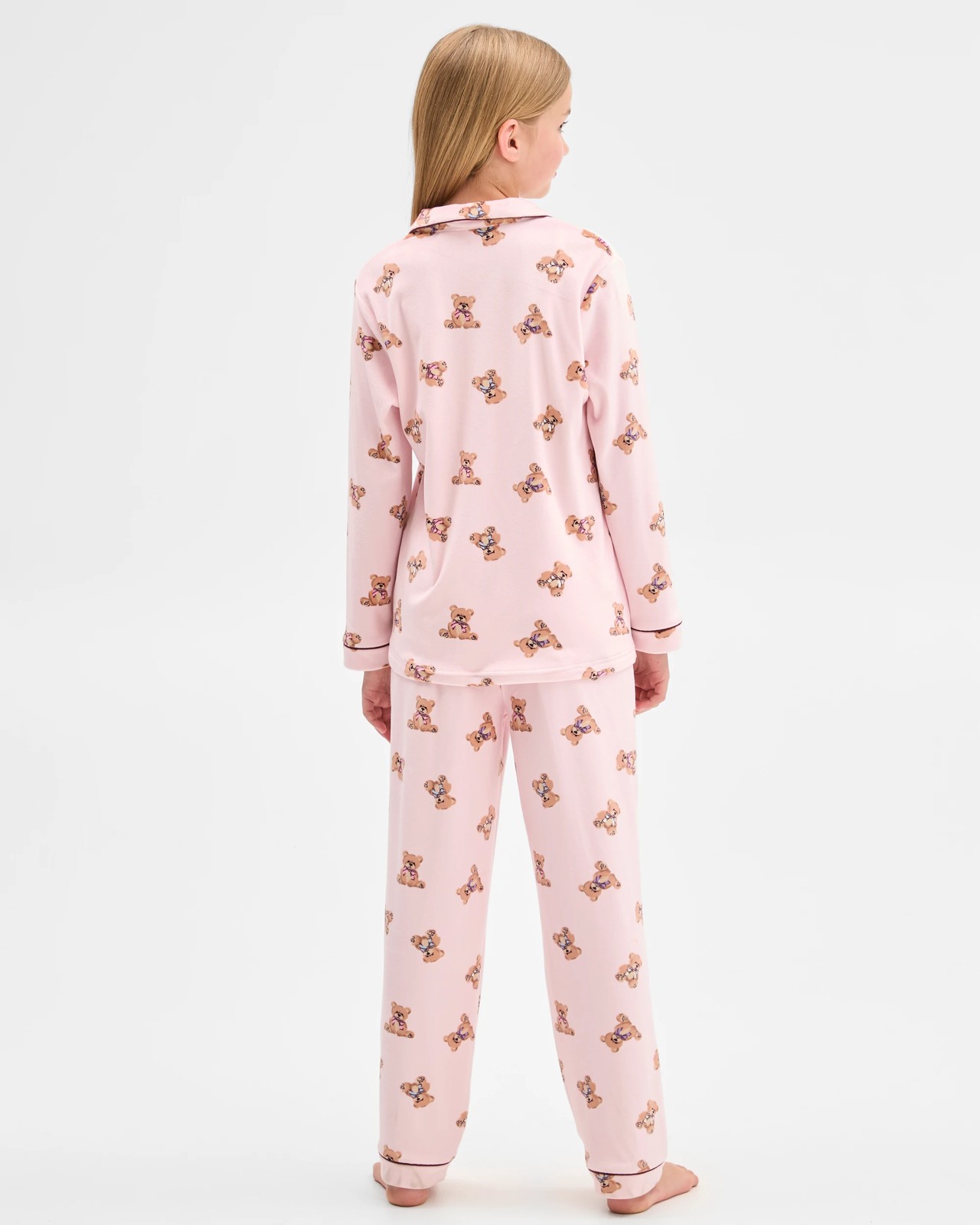 Older Girls Top & Pants Fleece Pyjama Set - Bear 3 of 5