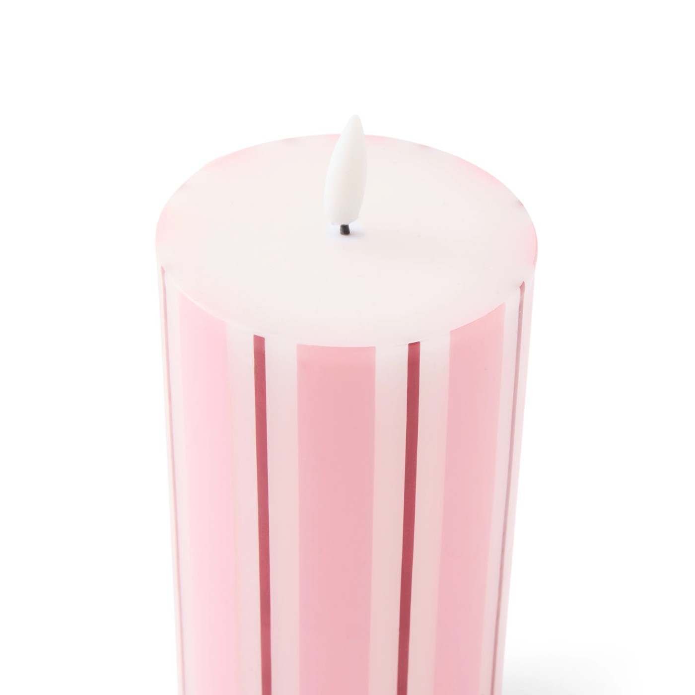 Anko Pink and Fig Stripe LED Candle Set 3 of 6
