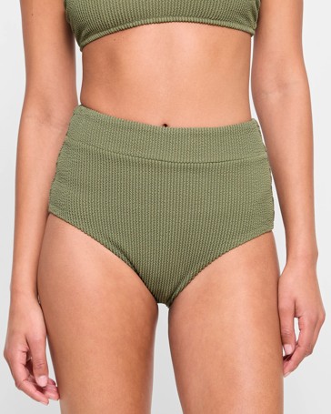 Crinkle High Waisted Swim Bikini Briefs