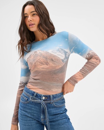 Graphic All Over Print Top - Lily Loves