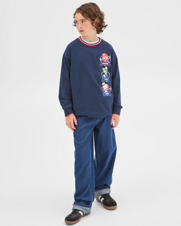 Super Mario Australian Cotton Long Sleeve T-Shirt