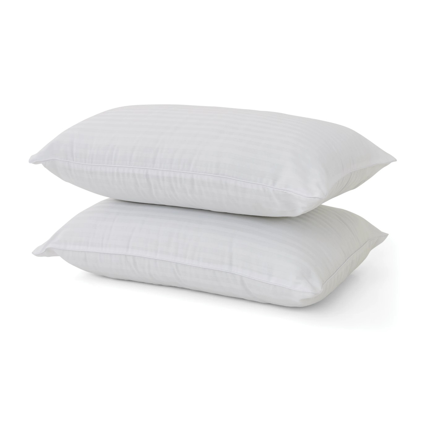 Anko 2 Pack Sateen Stripe Comfort Pillows, High Profile - White 3 of 6