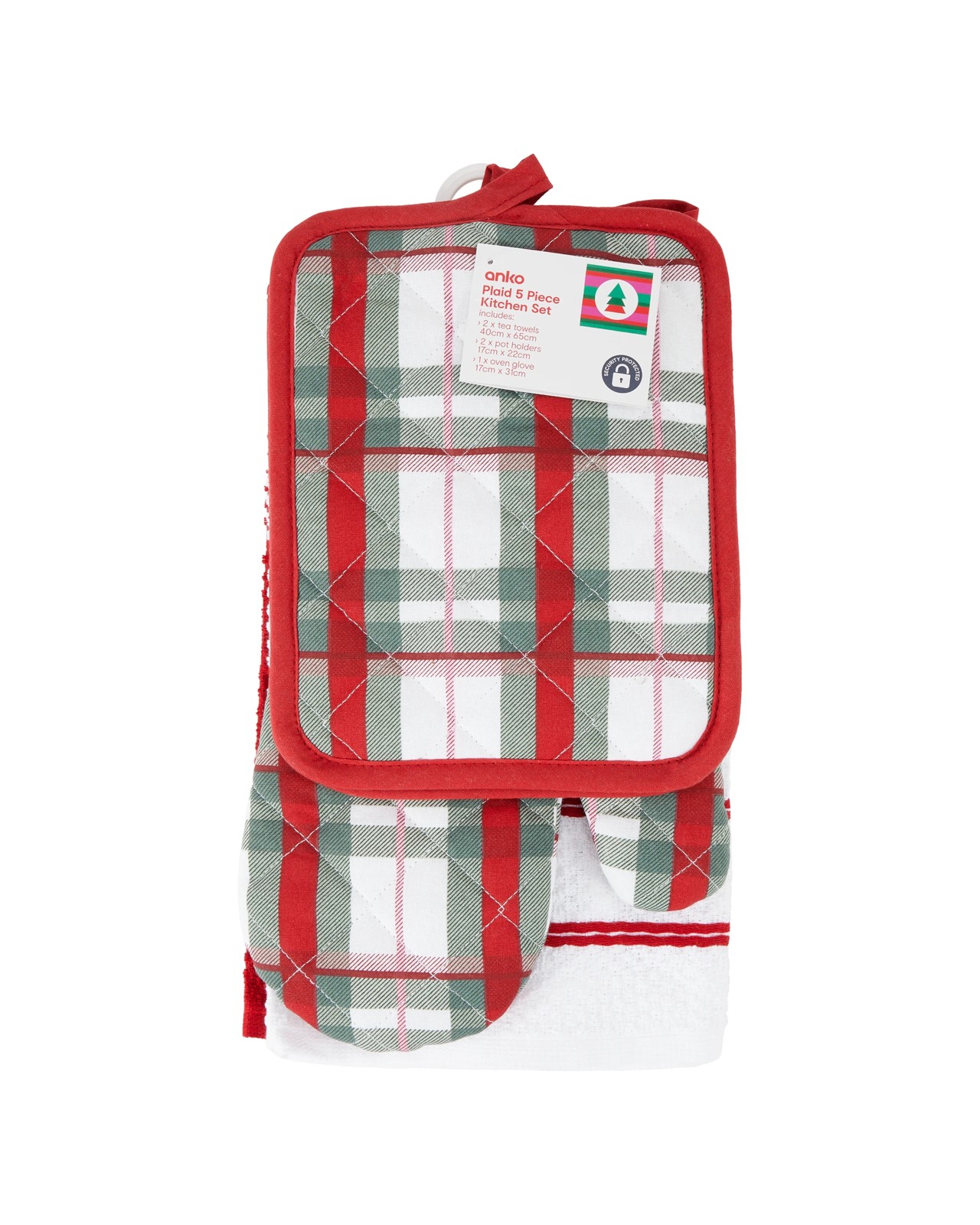 Anko 5 Piece Plaid Kitchen Set 6 of 6