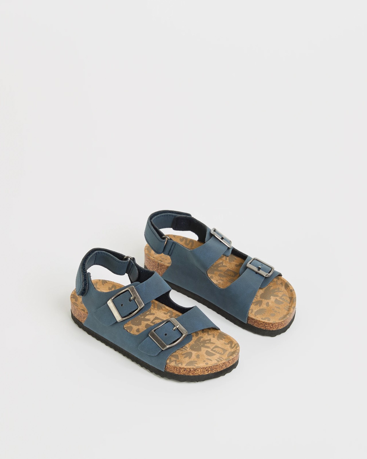 Baby First Walker/Junior Buckle Moulded Cork Sandals - Navy 2 of 3
