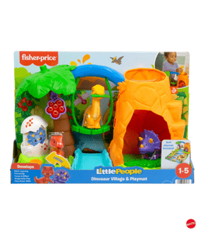 Mattel Fisher-Price Little People Dinosaur Village & Play Mat Toddler Playset