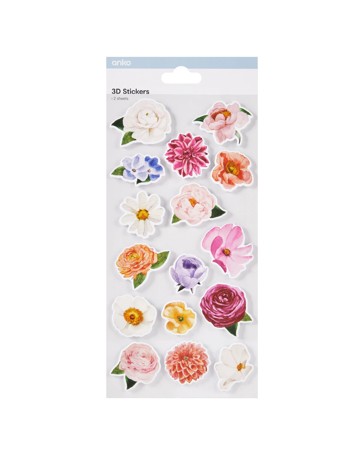 3D Stickers, Blooms - Anko