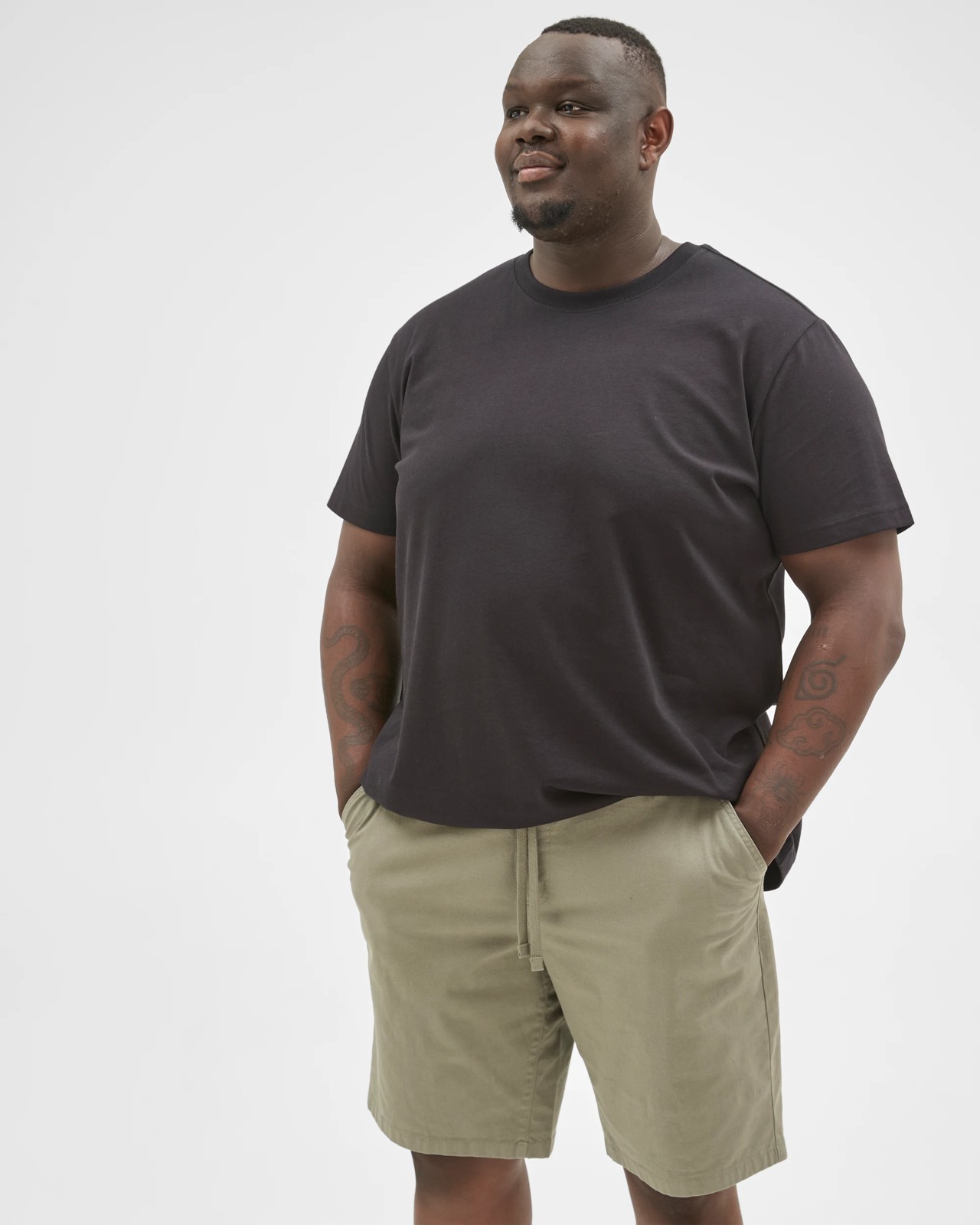 Plus Size Australian Cotton Byron Shorts - Forest Fog 2 of 6