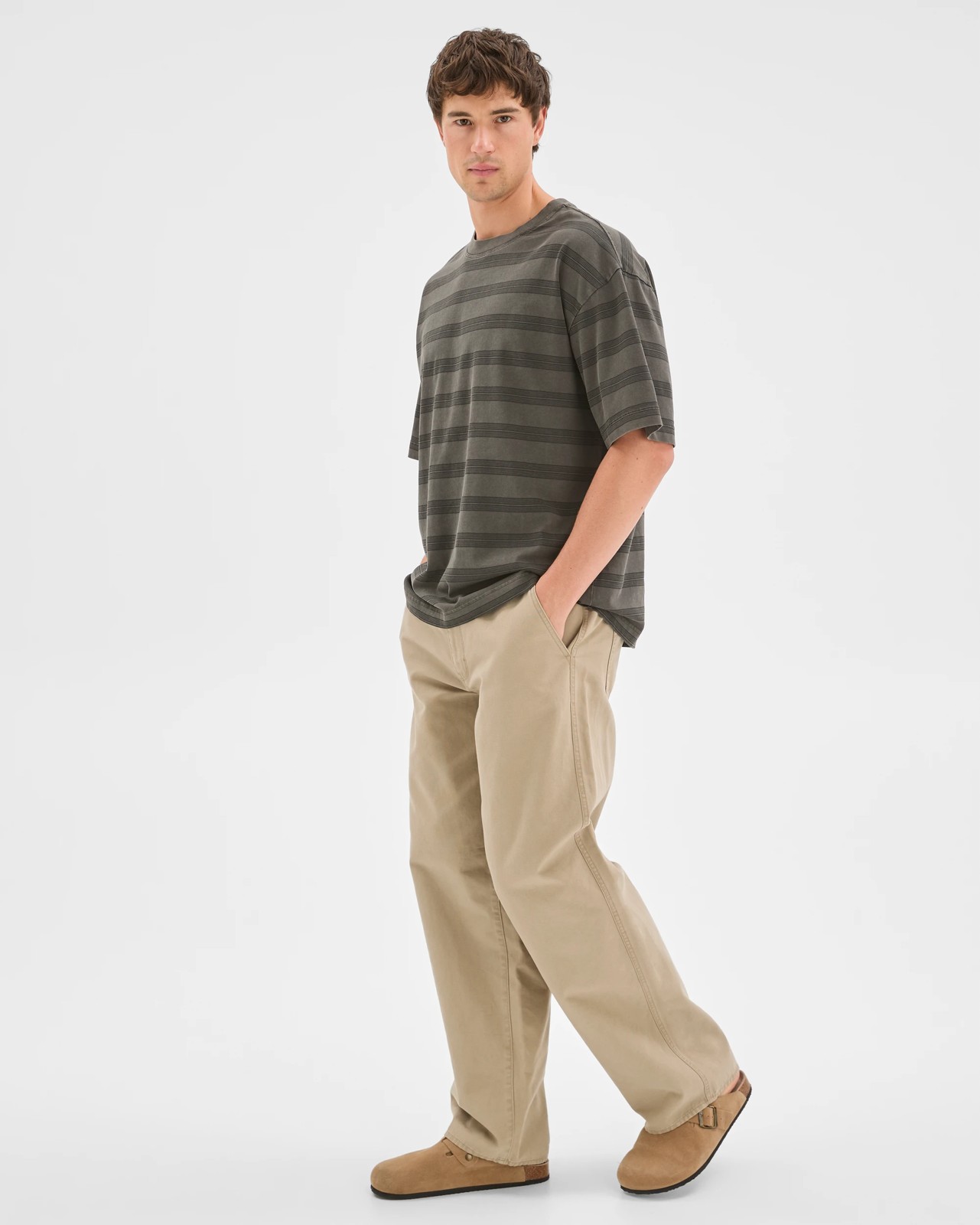 Commons Australian Cotton Overdyed Striped T-Shirt - Black Stripe 3 of 6