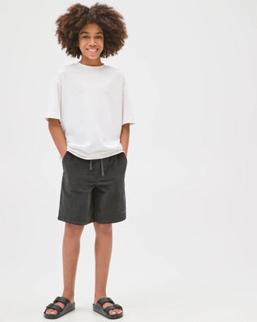 Cotton Elastic Waistband Corduroy Shorts