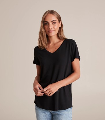 Modal/Elastane V-Neck T-Shirt
