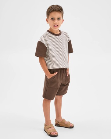Waffle T-Shirt and Shorts 2 Piece Set
