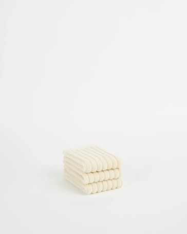 Dylan Australian Cotton Rib 3 Pack Face Washer