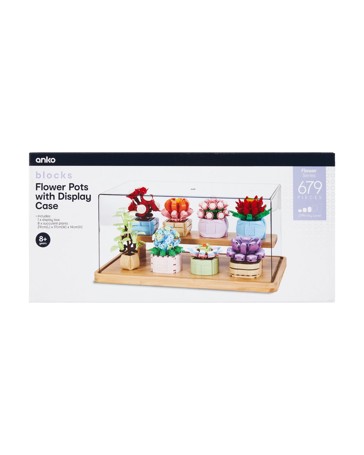 679 Piece Blocks Flower Series: Flower Pots with Display Case