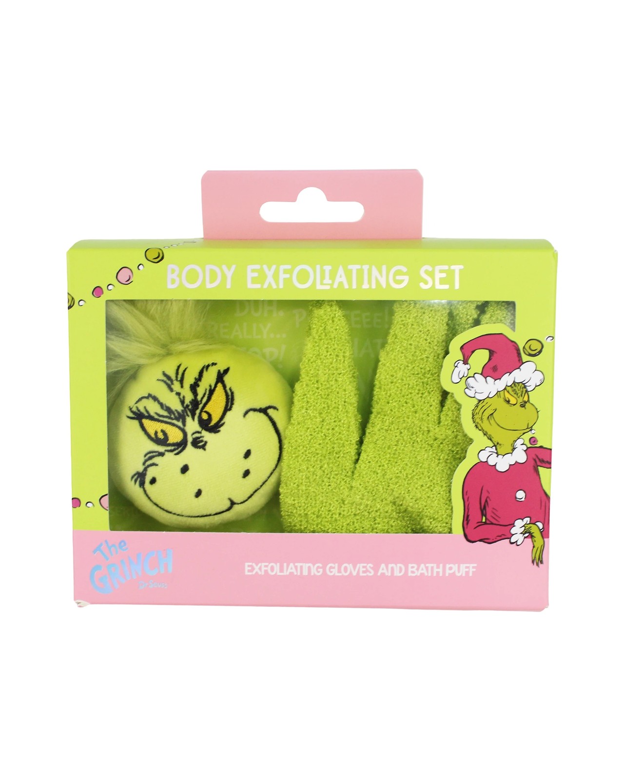 Dr Seuss The Grinch Exfoliating Gloves and Bath Puff Set 2 of 4