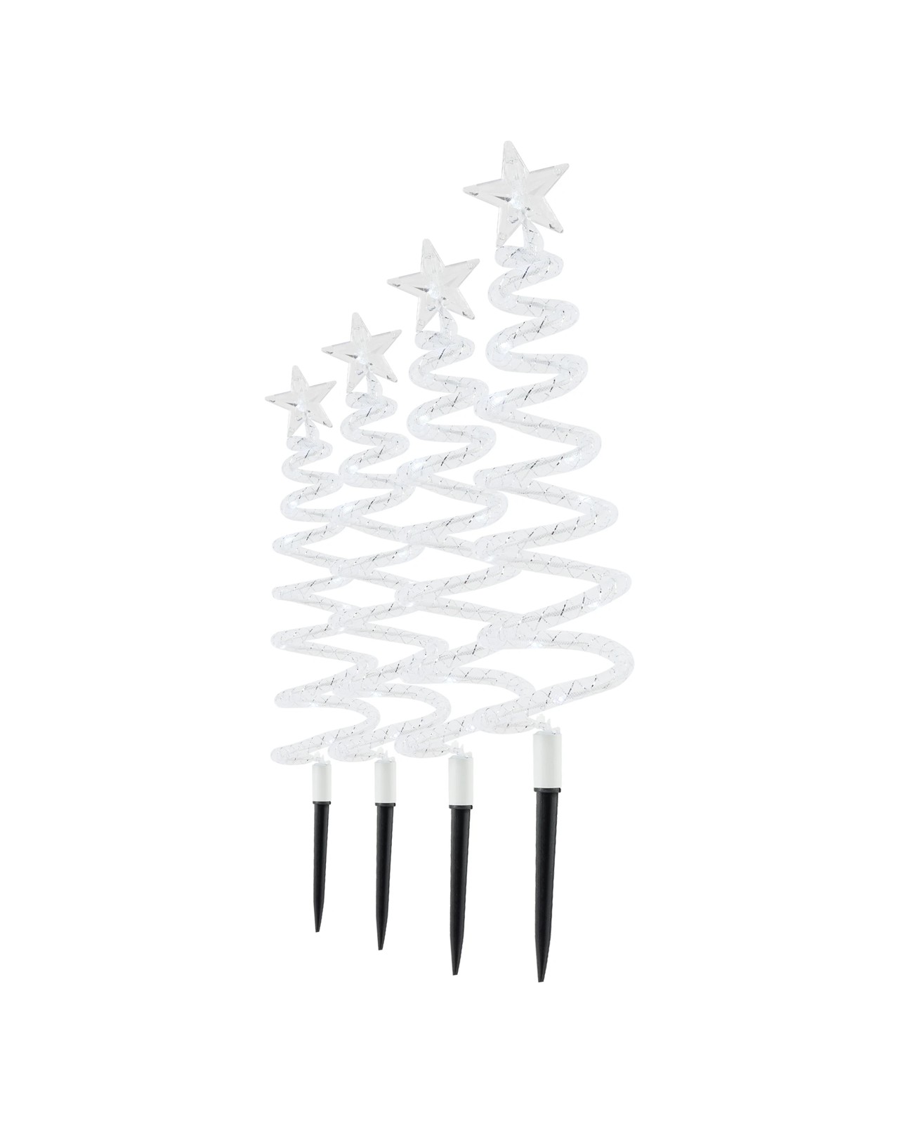 Anko 4 Pack Solar Powered LED Light Up Swirl Tree Stakes 2 of 6