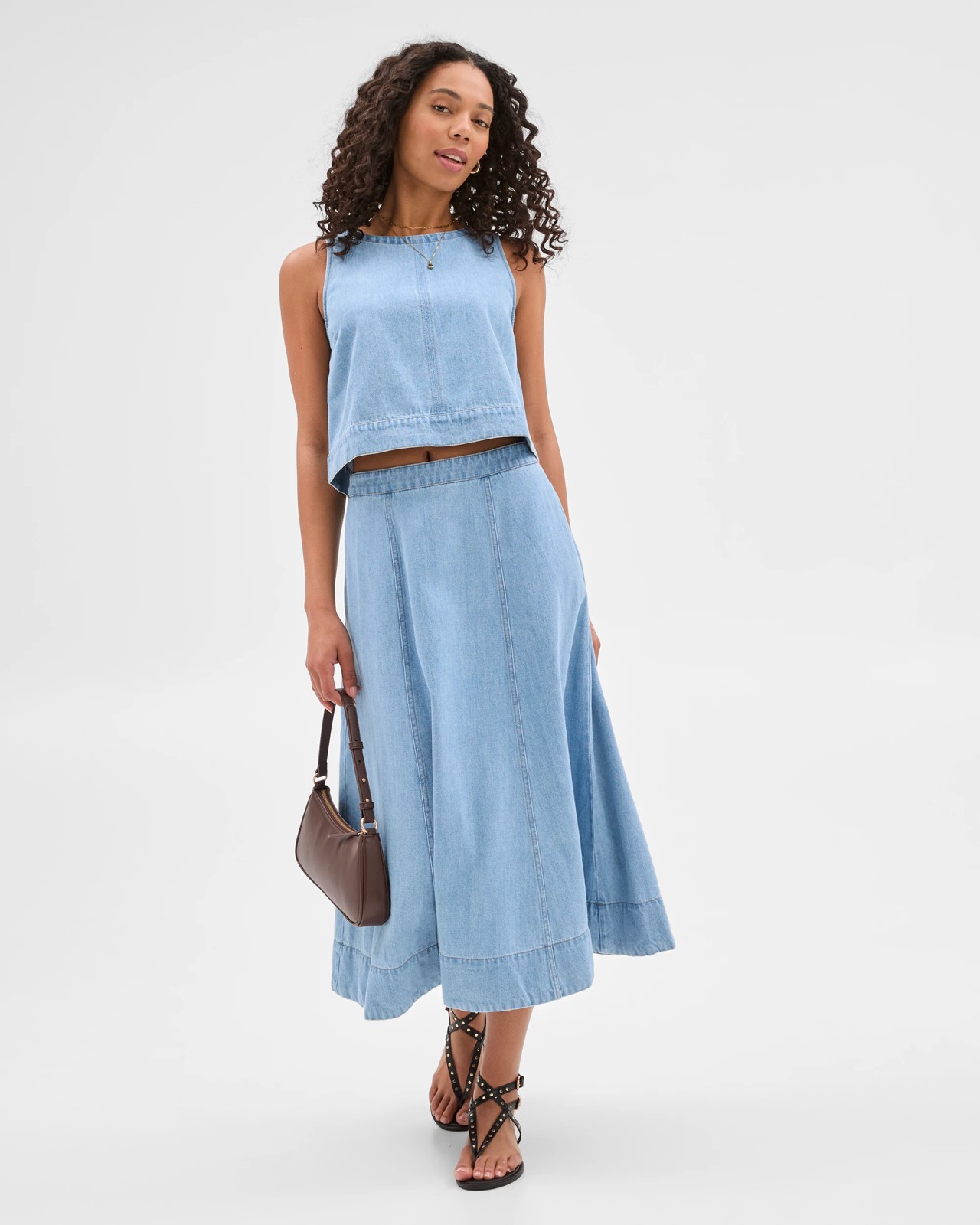 Sleeveless Crew Neck Denim Shell Top 5 of 5