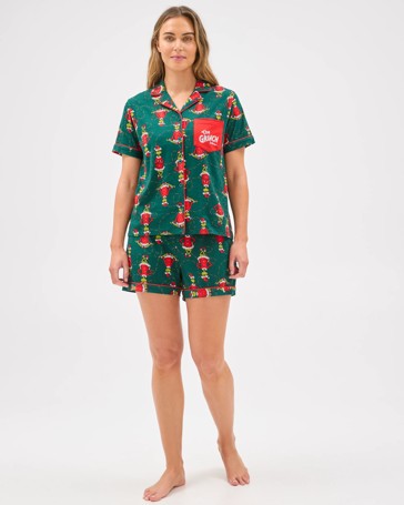 Family Matching Christmas Australian Cotton Womens Pyjama Set - Grinch