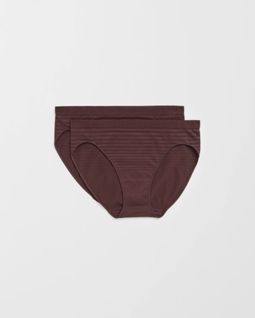 Womens Seamfree Matte and Shine Bikini Briefs 2 Pack