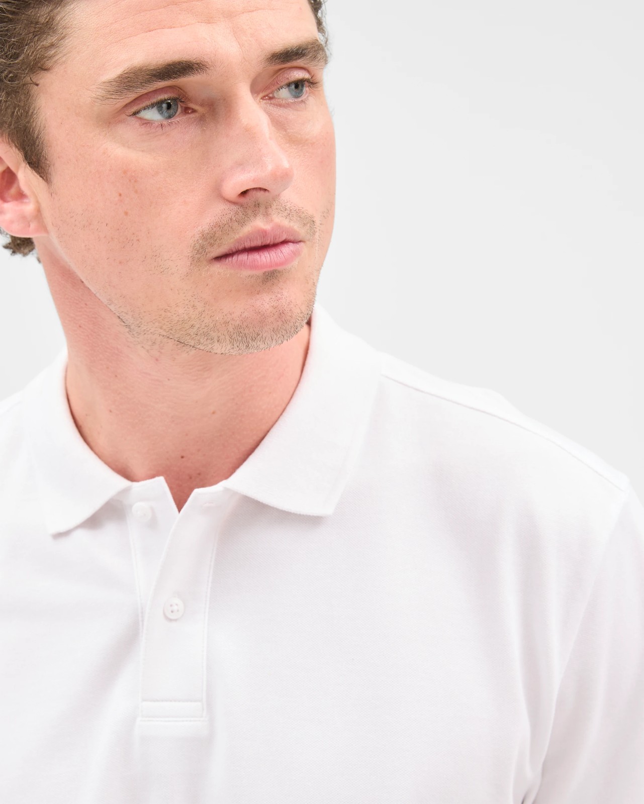 Australian Cotton Rich Pique Polo Top - White 4 of 5