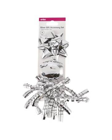 3 Piece Gift Accessory Set, Silver Look - Anko