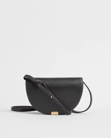 Genuine Leather Mini Saddle Crossbody Bag