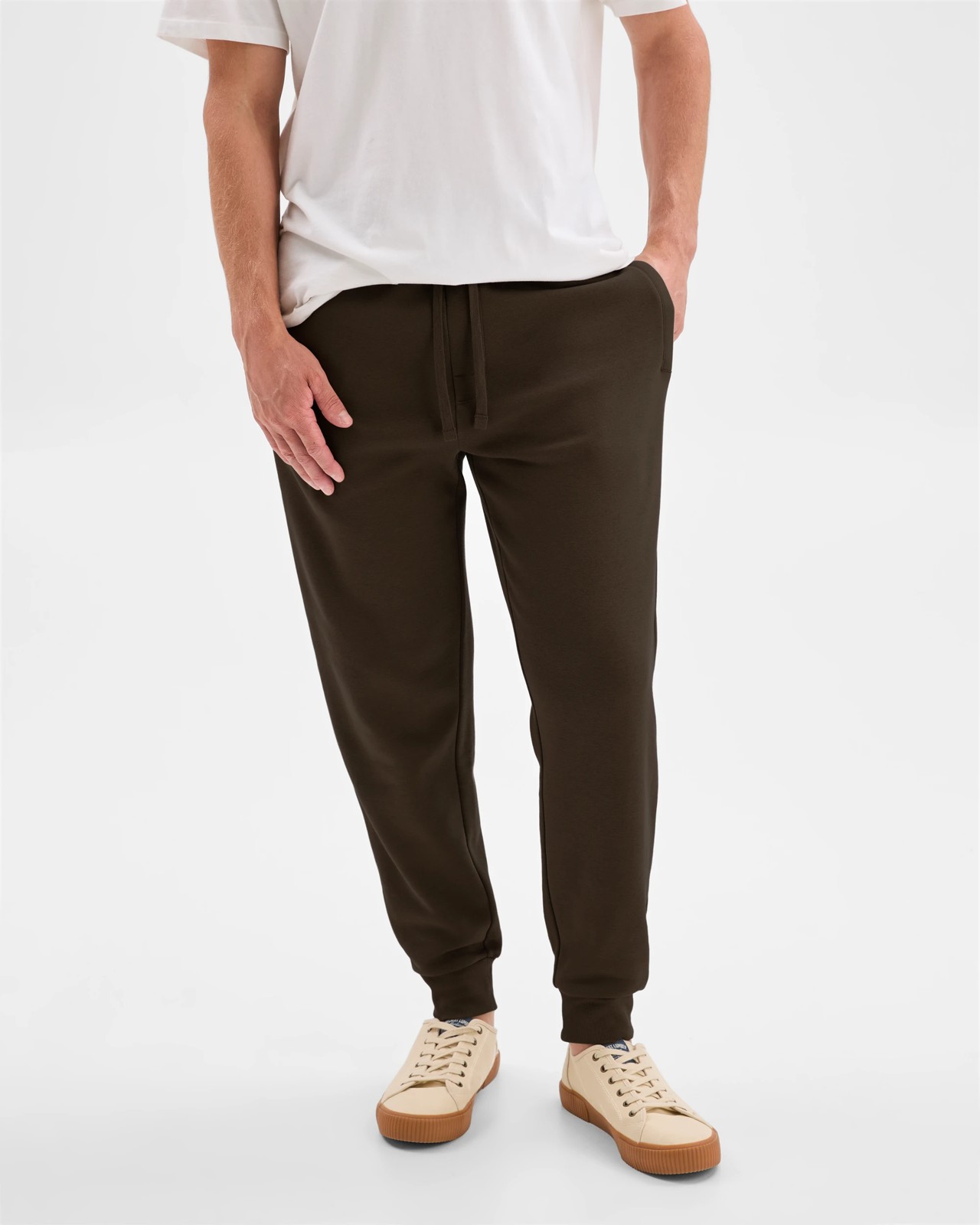 Australian Cotton Blend Cuffed Trackpants - Chocolate 3 of 5