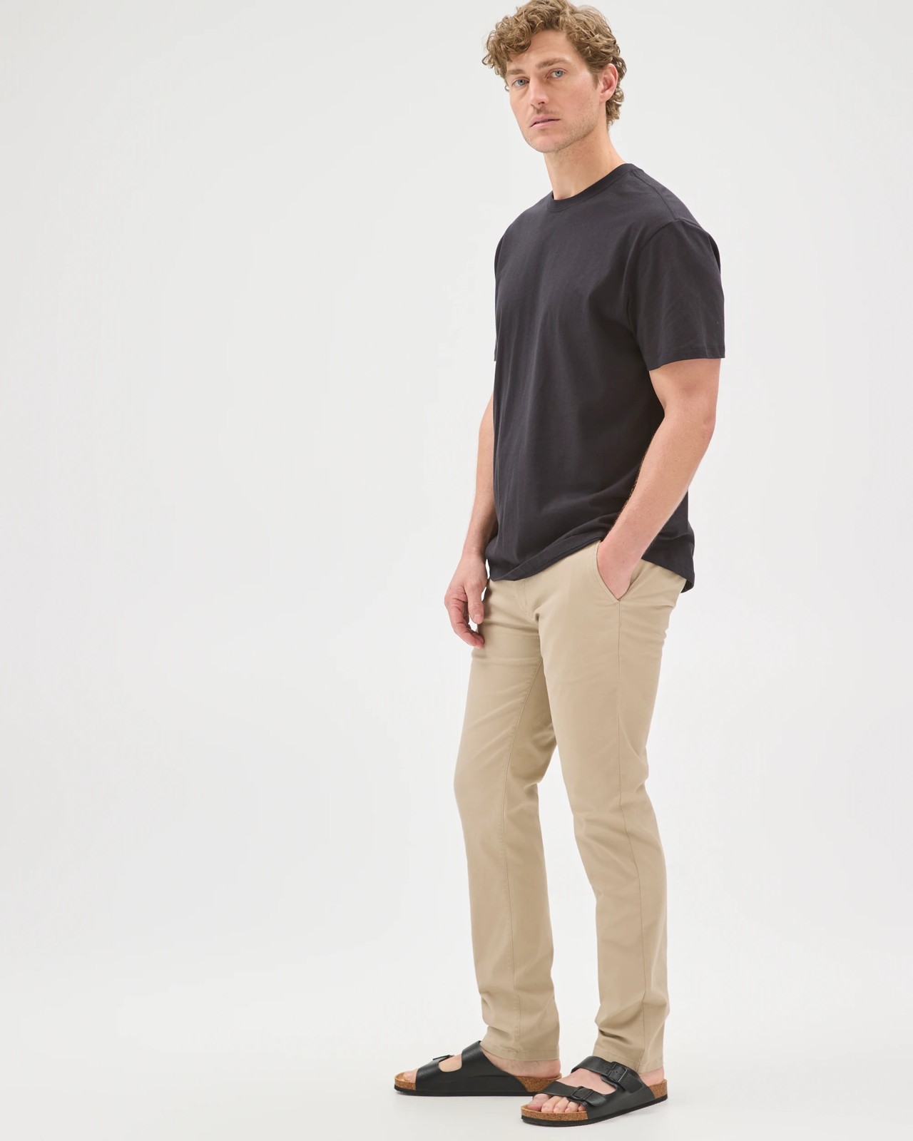 Australian Cotton Slim Chino Pants  - Stone 2 of 5