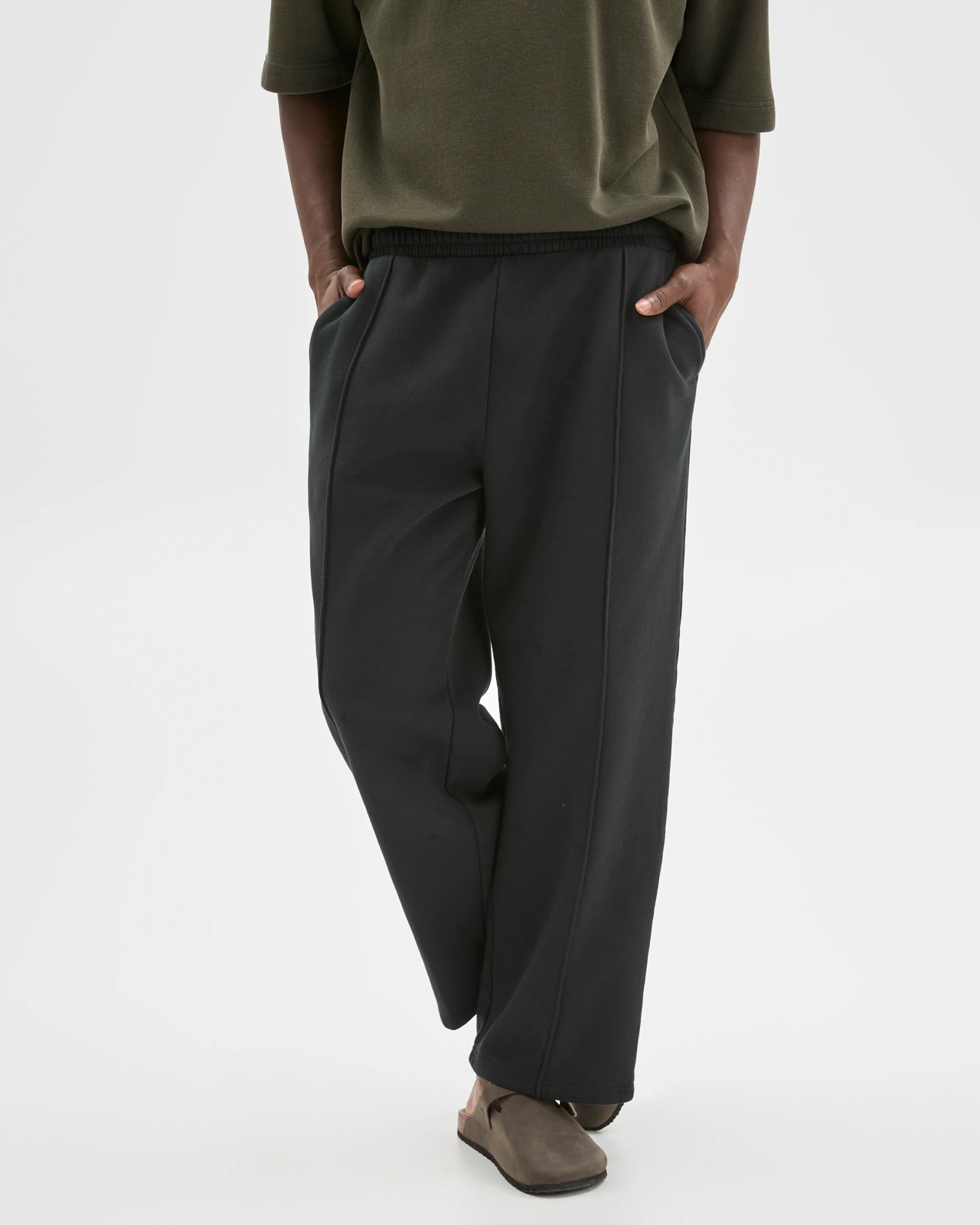 Commons Australian Cotton Blend Loose Fit Uncuffed Trackpants - Washed Black 2 of 5