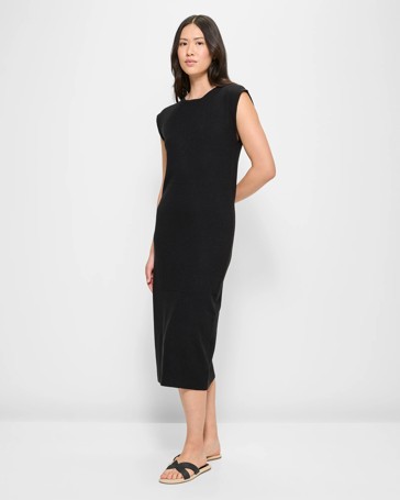 Grown On Shoulder Midi Dress